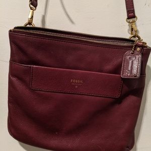 Fossil Burgundy Crossbody